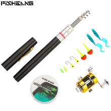 FISHGANG OEM Mini Telescopic Pocket Pen Fishing Rod Set 1m Metal Ice Rod and Reel