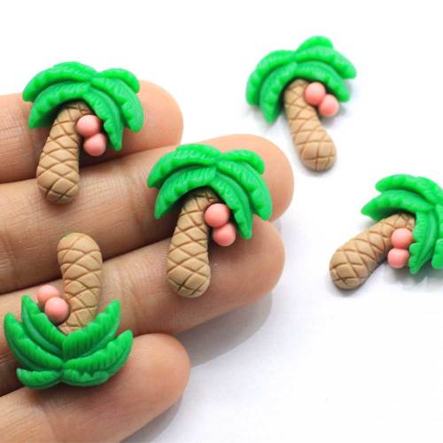 Hot Selling Coconut Tree Shaped Cute Resins Flatback Cabochon Slime Handmade Craft Decor Beads Bedroom Toy Decoration