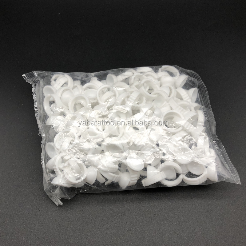 200pcs Plastic Tattoo Ink Ring for Eyebrow Permanent Makeup All Sizes white Tattoo Pigments Ink Holder Rings Container/Cup