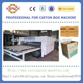 Corrugated carton box flexo ink printing slotting die cutting machine