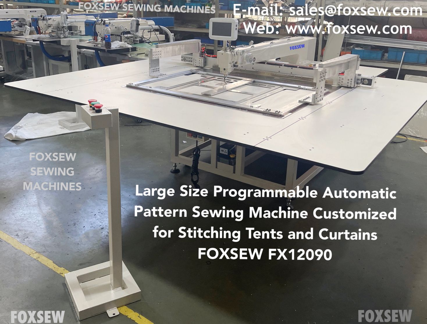 Large Size Programmable Automatic Pattern Sewing Machine Special Designed for Stitching Tents and Curtains FOXSEW FX12090 -4