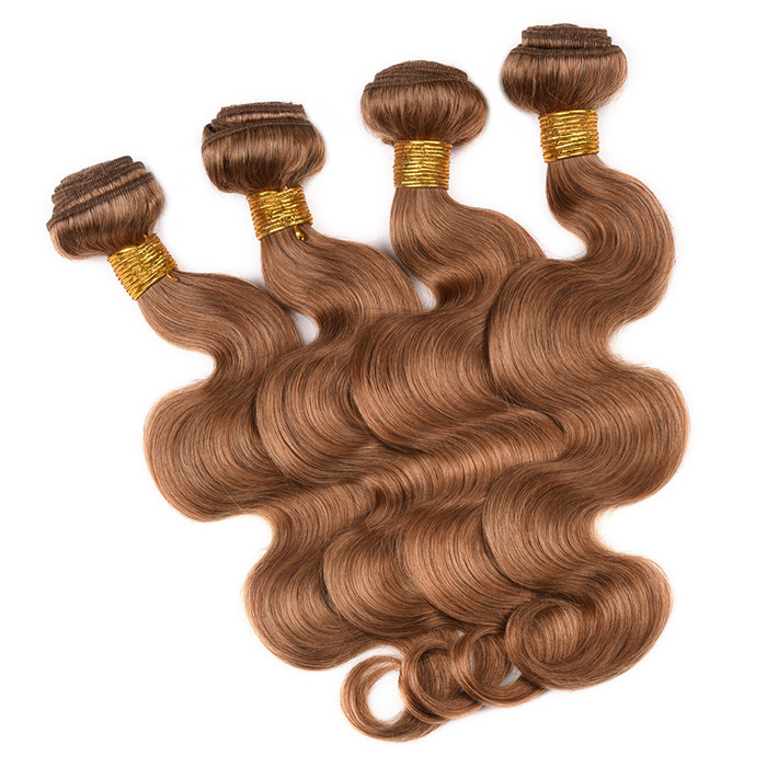 Light  Color 8-20" Aubum Brown  Super Soft Hair Bundles Brazilian Human Hair Body Wave