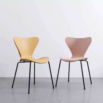 Plastic Phoenix Tail Metal Leg Dining Chair