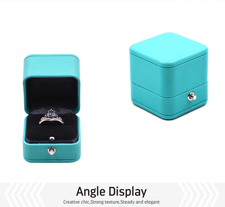 Elegant Luxury Gift Packaging Square PU Leather Jewelry Box Luxury Packaging Box For Ring