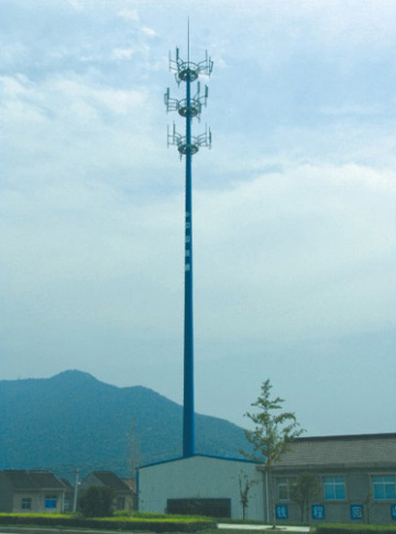 Painted Communications Tower Telecommunications Pole