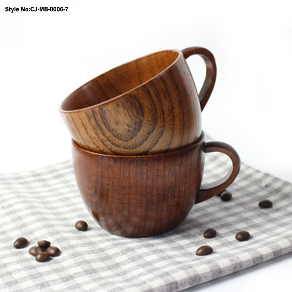 Custom Logo Eco-Friendly Wooden Coffee/Tea/Milk Mug with Spoon