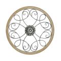 Round wood & metal wall art