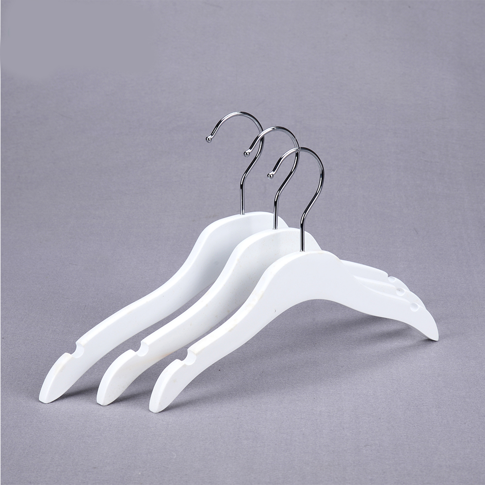 Assessed supplier Pengfei white rubber coated baby wooden suit hanger with clips