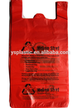Red Exquisite Plastic Vest Carrier Bags