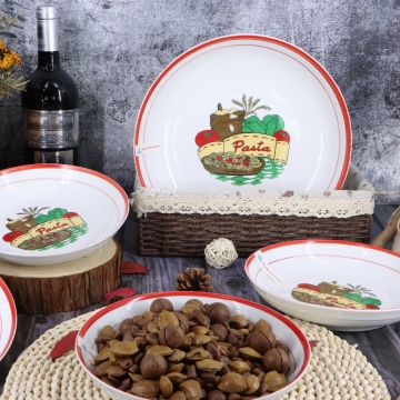 Customized Decal Design High Quality Porcelain Pasta Plates - Wholesale Bulk Packing