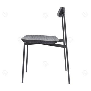 Black matte frame imported ash wood dining chair