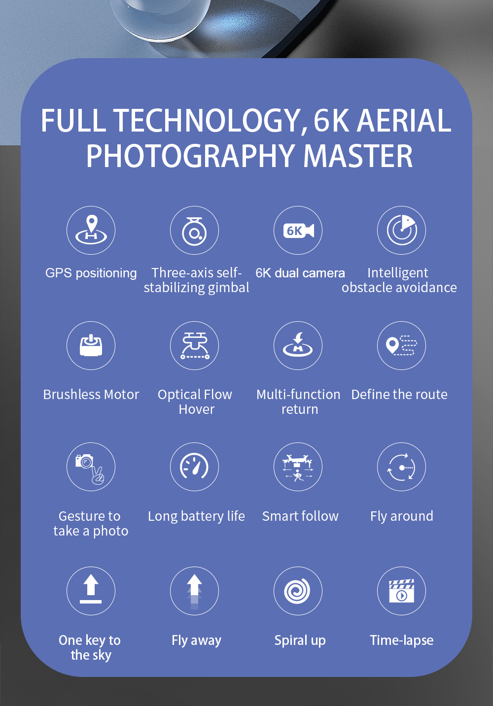 2022 New Drone KF106 MAX 6K HD Dual Camera With GPS Optical Flow Localization Remote Control Aerial Photography Folding Drones