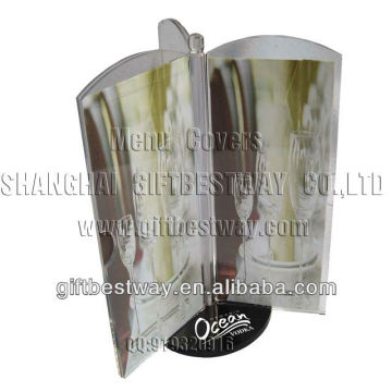 Acrylic menu holder ,acrylic menu stand , acrylic restaurant menu covers