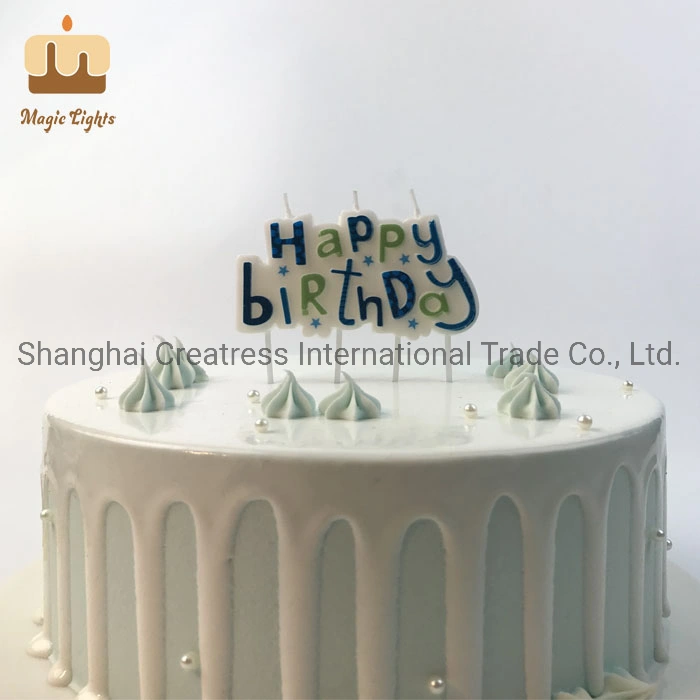 Hot This Month One Hundred Percent Paraffin Blue Factory Happy Birthday Candle in Bulk for Boys