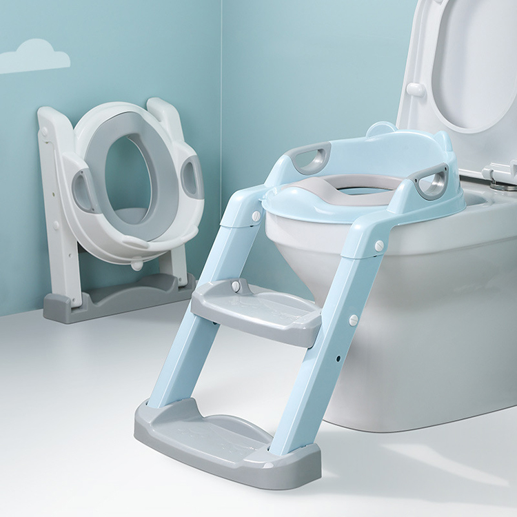 Sturdy Potty Training Seat,Toddlers Seat Toilet Chair, Safety Non-Slip Kids Plastic Toilet Training Seat with Step Stool Ladder