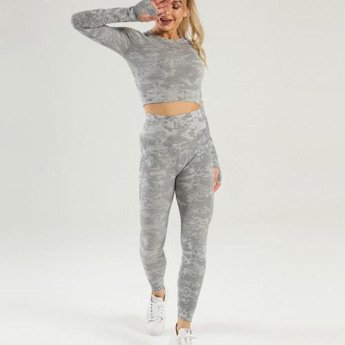 Traxe de camuflaxe sen costuras feminino