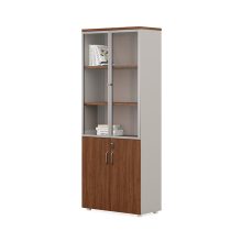 Modern Walnut Wooden Office File Cabinet with Combination Locks