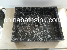 Black Marble Sink, Black Fossil Marble Basin,Nature Stone Wash Basin