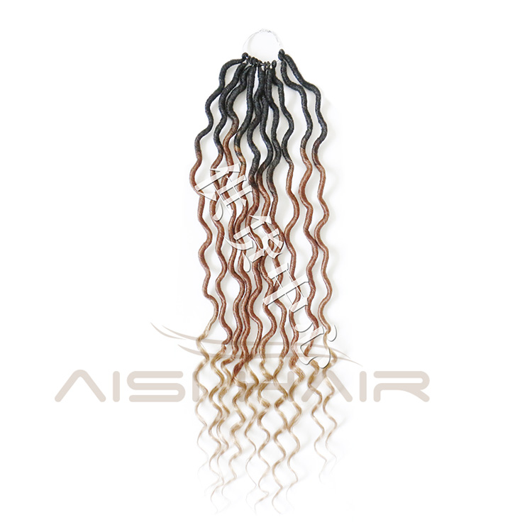 Aisi Hair Crochet Goddess Locs Hair Extensions Synthetic Faux Locs Ombre Curly Afro Crochet Braids Hairpieces