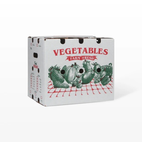 1 Bushel Waxed Container for Vegetable Transportation