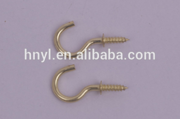 cup hooks bulk cup hooks with shoulder Top Quality open eye screw hooks Galv/Black/Bp finish,hanging hook