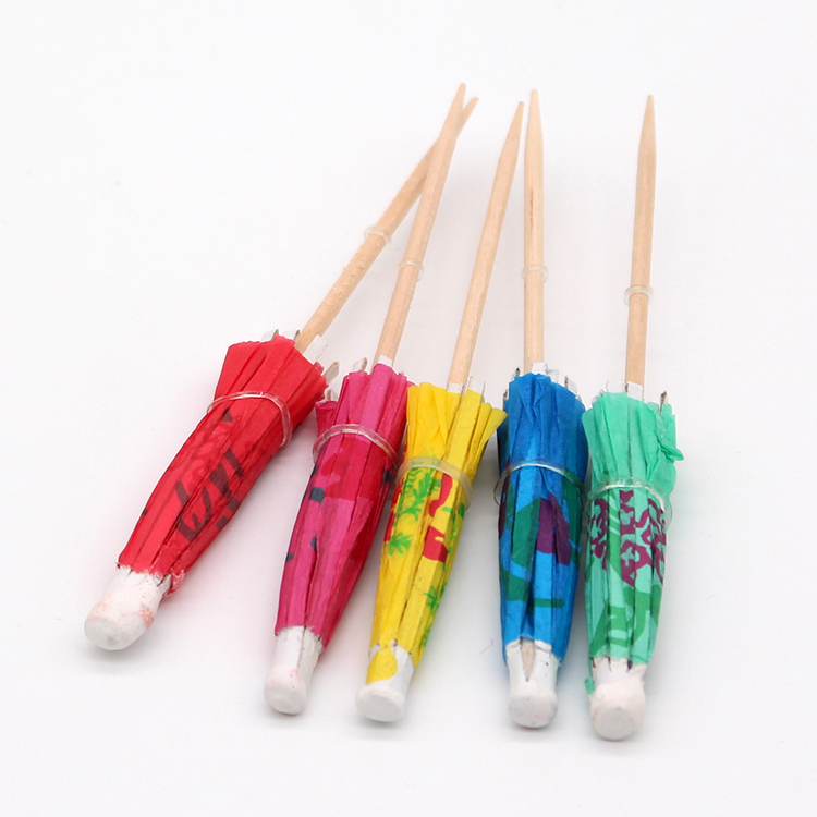 Factory Direct Promotion Cocktail Umbrella Picks Decorative Toothpicks For Party