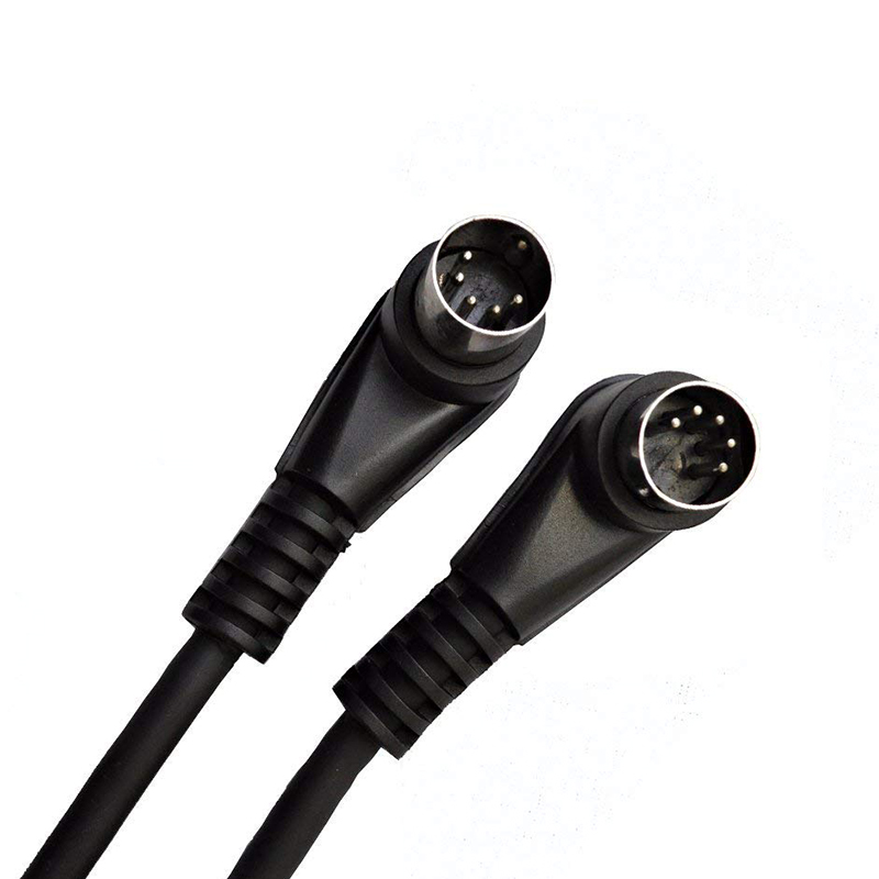 OEM Factory High quality Shield 22AWG/24AWG  right angle male to male 4 5 6 7 8 pin mini din  MIDI Connector cable