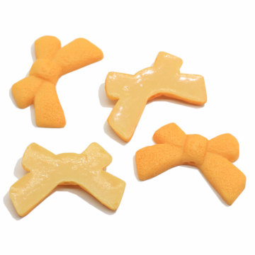 Chic Designs Flatback Bowknot Shape Biscuits Kawaii Food Cookies Charms for Diy Accessory Τηλέφωνο Shell Διακοσμήσεις