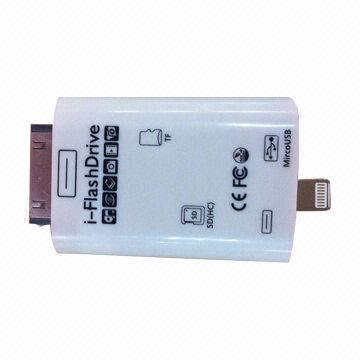 I-flashdrive Multifunction Card Reader for iPad 4/iPad Mini/iPhone 5, Download App from iTunes