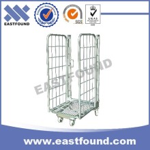 Roll Cages Folding Shopping Trolley Wire Baskets With Wheels Storage Cage with Wheels