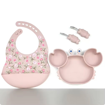 Crab Shaped Silicone Weaning Set 4pcs Feeding Kit