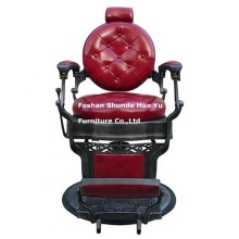 BC91   luxury antique red barber chairs