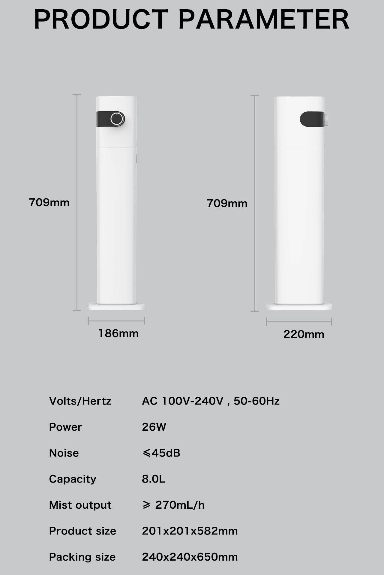 HTJ-2501A humidifier specification HTJ-2501A humidifier specification