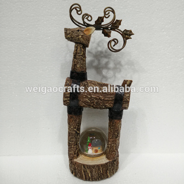Animal theme resin deer snow globe
