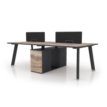 Industrial Style 4-Seat Call Center Workstation Desk