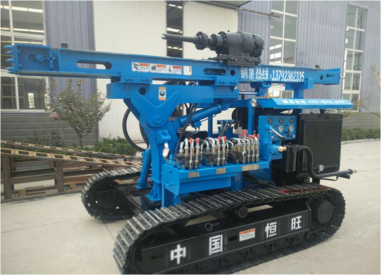 Photovoltaic solar drop hammer pile driver & screw drilling machine