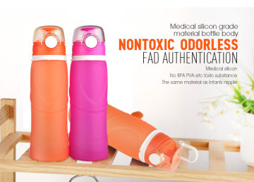 Portable Folding Water Bottle 750ml ,Outdoor Sport Multi-use sport water bottle