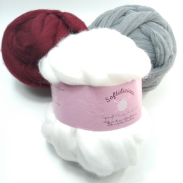 Soft Merino Wool Roving: Chunky, Giant Yarn for Hand Knitting Blankets and Projects