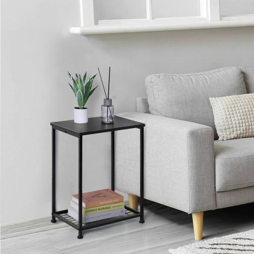 Side Tables Living Room with Storage Shelf