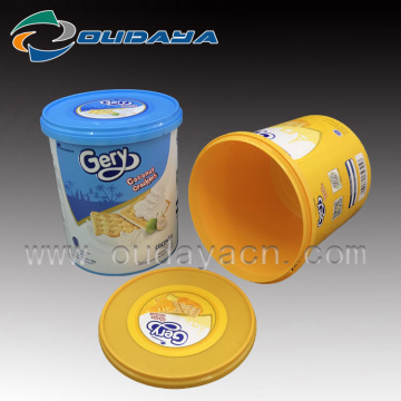 2.4L Plastic cookie Container round PP Material
