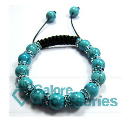 real semi-precious natural stone shamballa bracelet