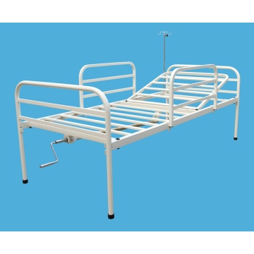 Cama médica individual con una manivela