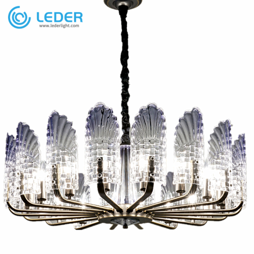 Lampadaire LEDER en fer et en cristal