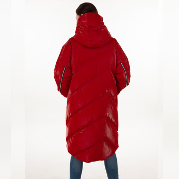 Fashionable red down jacket
