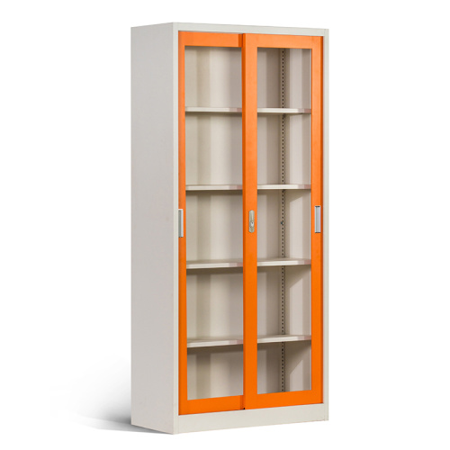 Glass Door Cabinet Metal Sliding Storage Cabinets