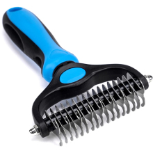 Double sided shedding pet grooming brush
