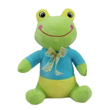 Green Frog Plush Toy with Bow