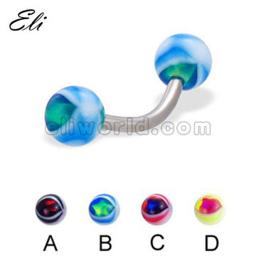 Eye Ball Curved Barbells Eyebrow Ring Fashion Body Piercing Jewelry