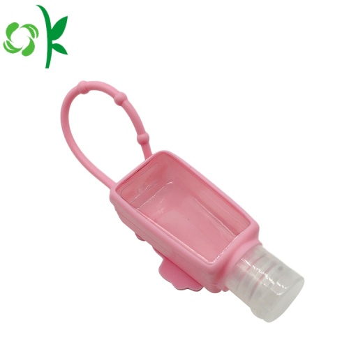 Support de mini désinfectant pour les mains bouteille vide en silicone personnalisé