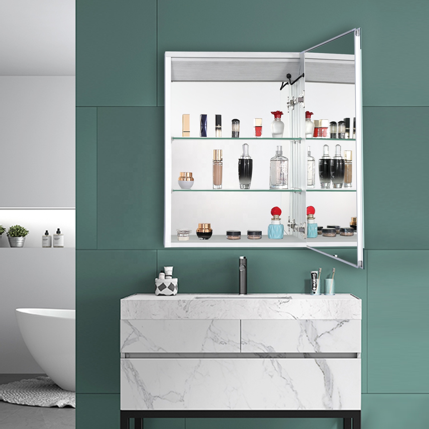 Aluminum bathroom cabinet